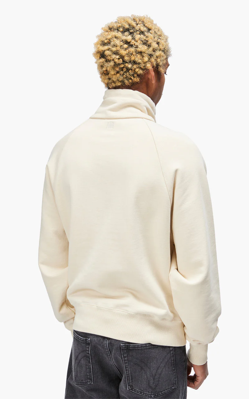 AMI Paris Tonal Big Ami De Coeur Zip Sweat Off-White - Image 7