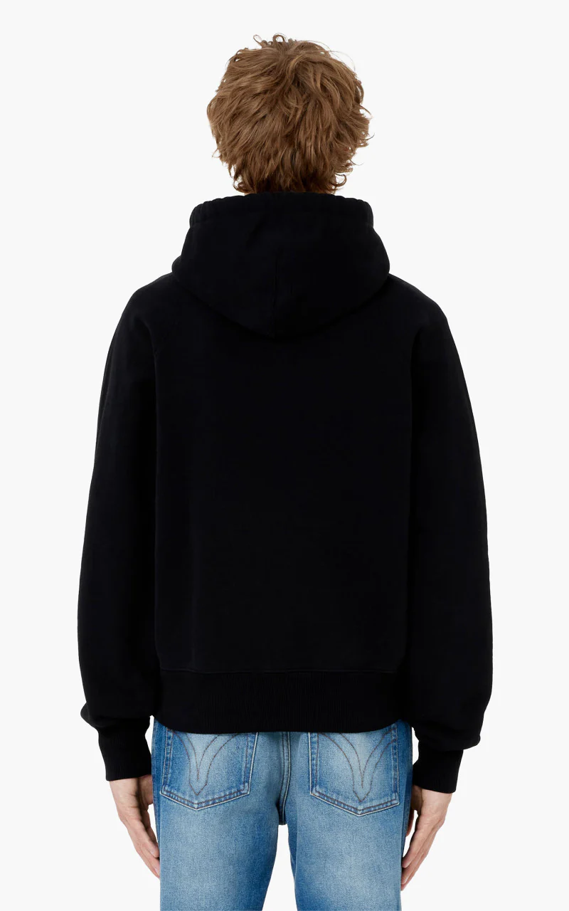 AMI Paris Tonal Zipped ADC Hoodie Black/Red - Image 4