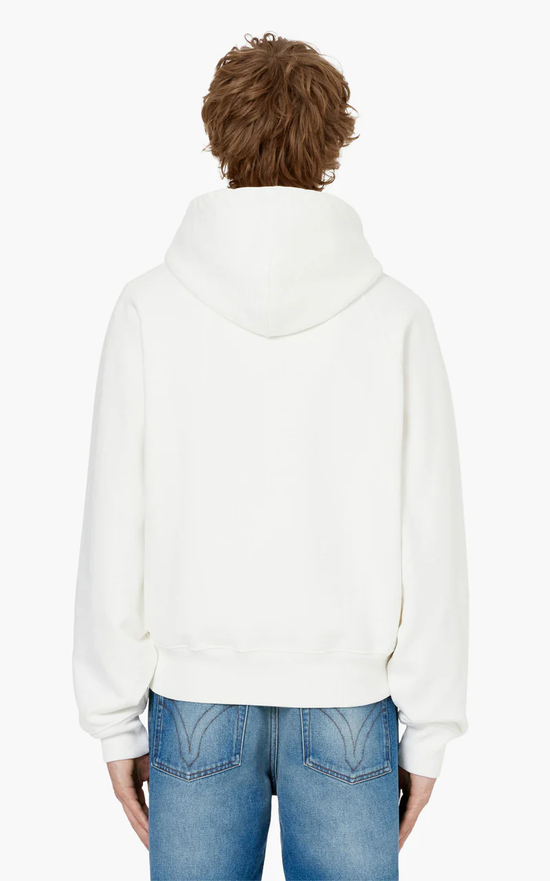 AMI Paris Tonal Zipped ADC Hoodie Natural White/Red - Image 2