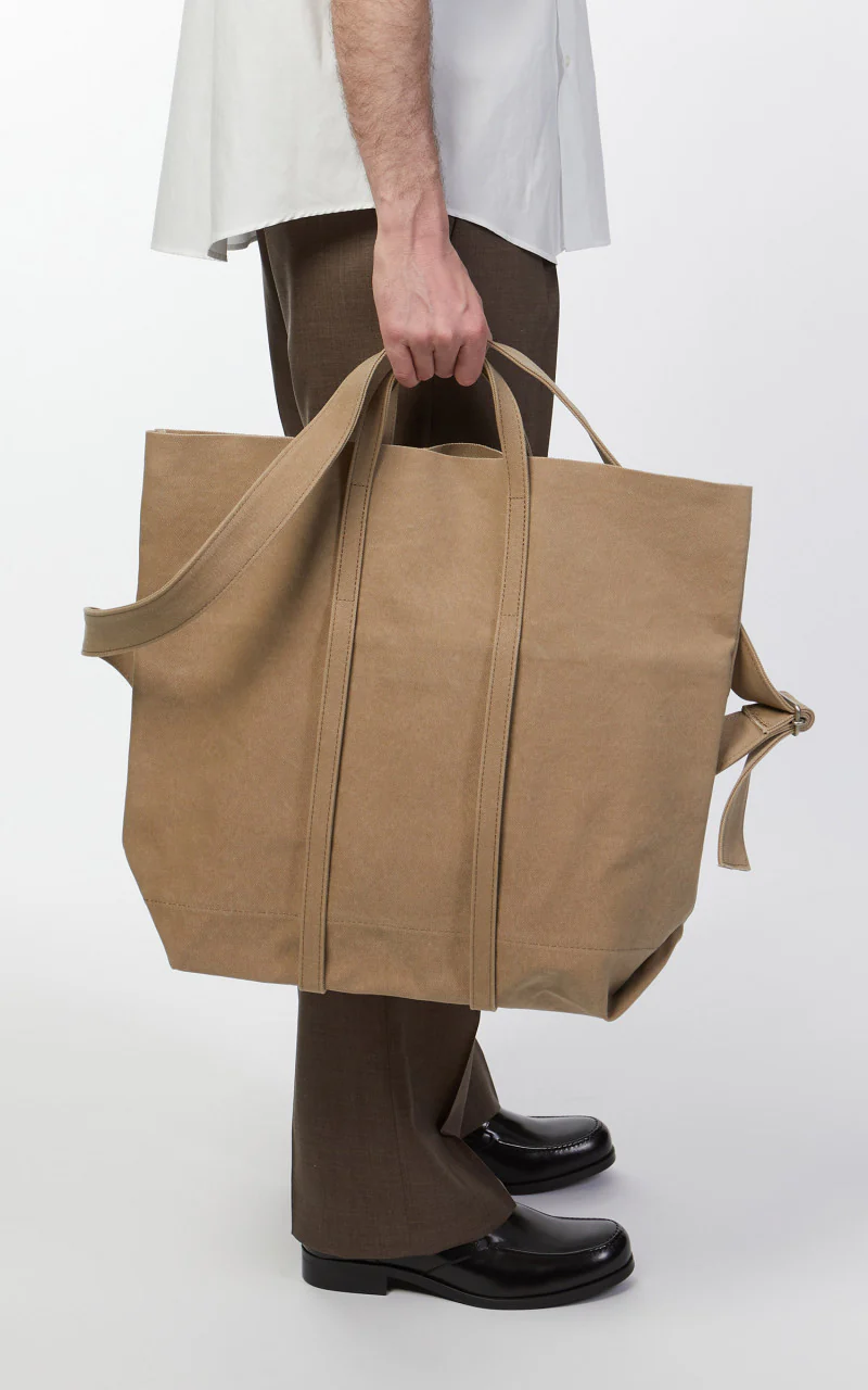 Amiacalva A149 Canvas 2Way Messenger Bag M Taupe - Image 4