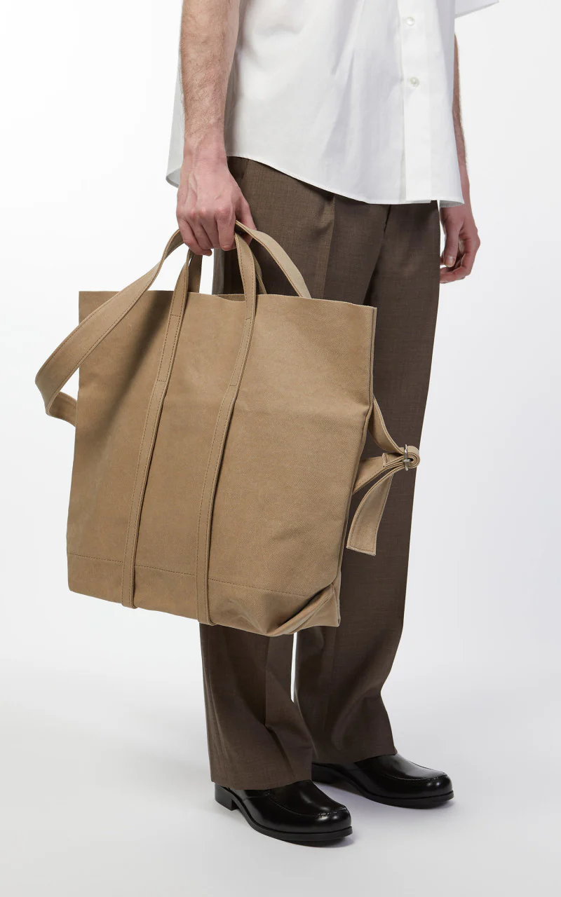 Amiacalva A149 Canvas 2Way Messenger Bag M Taupe - Image 5