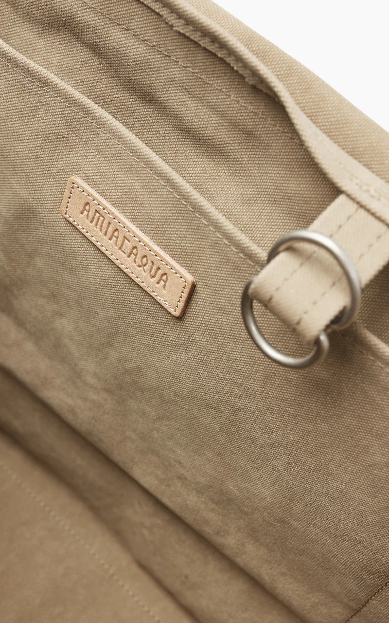 Amiacalva Washed Canvas Shoulder Bag L Beige - Image 3
