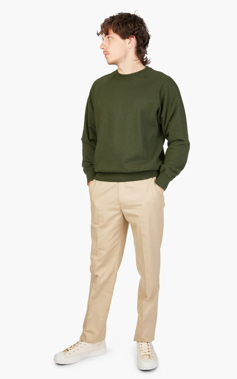 Anatomica Sweat Raglan Crew Neck Pine Green - Image 2