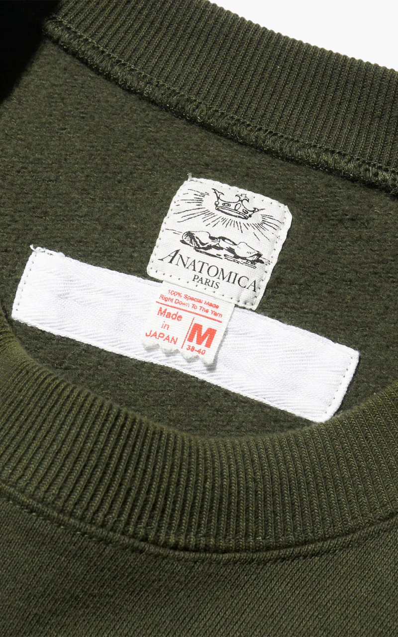 Anatomica Sweat Raglan Crew Neck Pine Green - Image 5