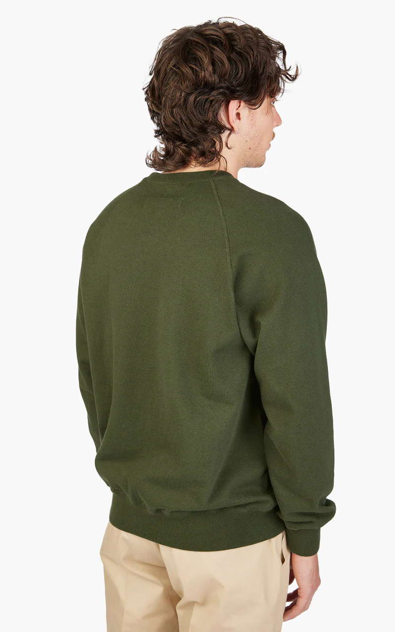 Anatomica Sweat Raglan Crew Neck Pine Green - Image 6