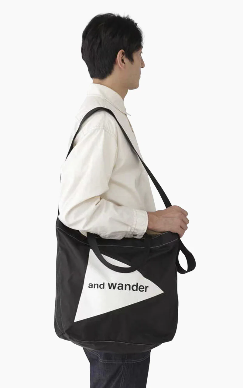 and wander CORDURA Logo Tote Bag Large Black - Image 3