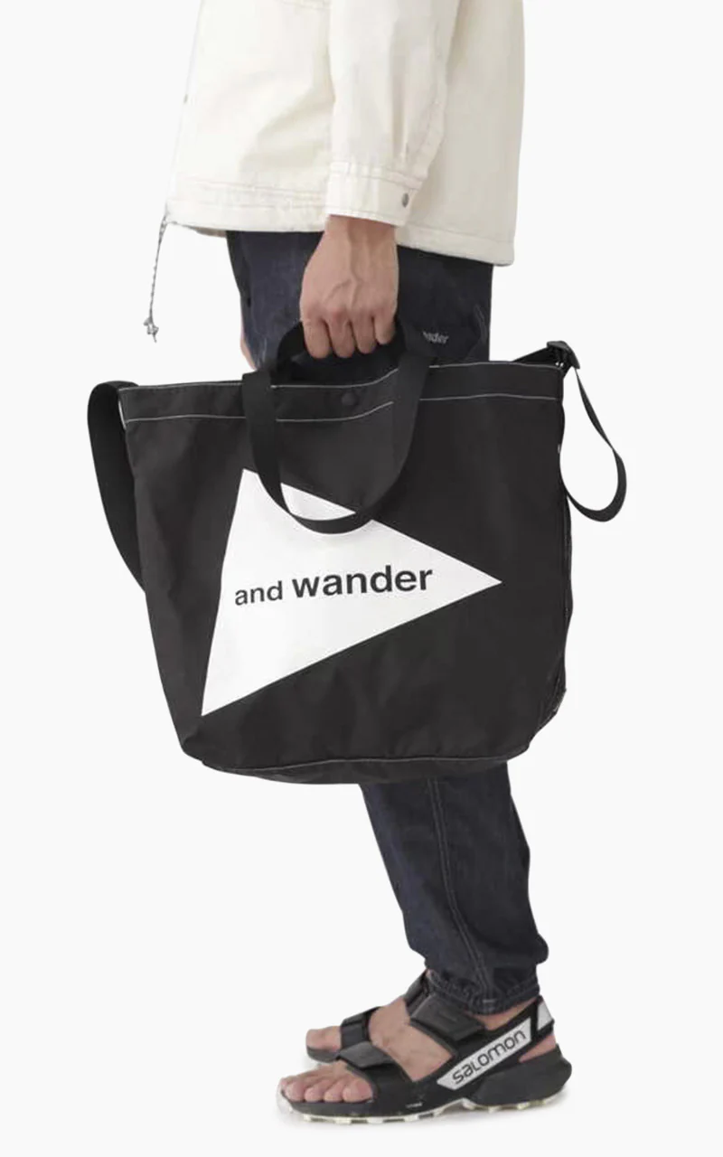 and wander CORDURA Logo Tote Bag Large Black - Image 4
