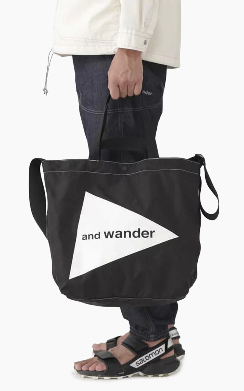 and wander CORDURA Logo Tote Bag Large Black - Image 5