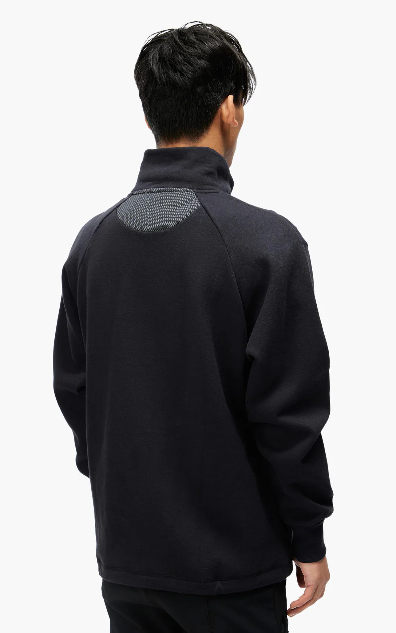 and wander Cotton Wool Half Zip Sweat Black - Image 6