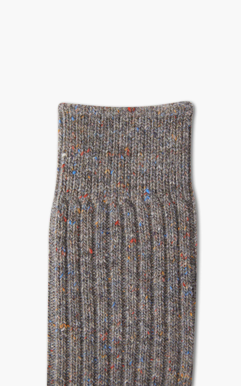Anonymous Ism Socks Tweed Nep Crew Melange Grey - Image 2