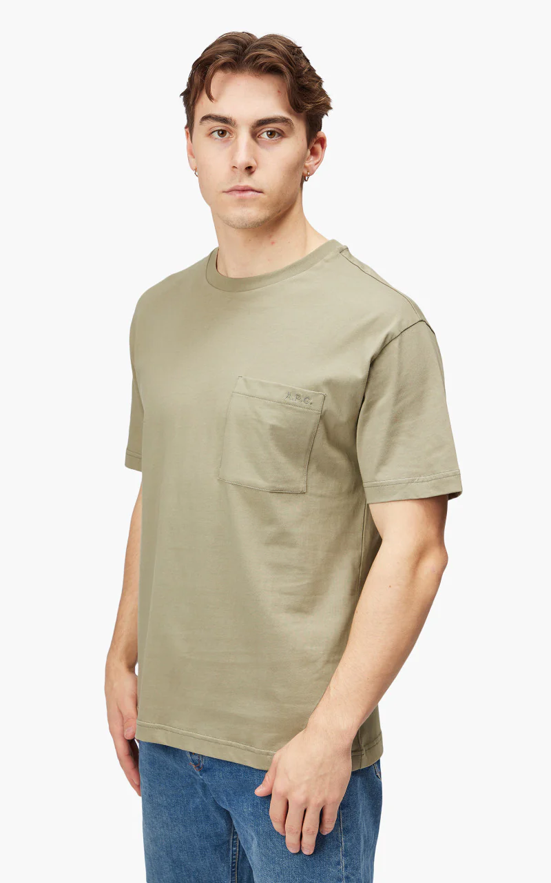 A.P.C. Dimitri T-Shirt Pale Khaki - Image 3