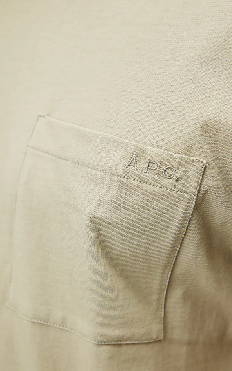 A.P.C. Dimitri T-Shirt Pale Khaki - Image 4