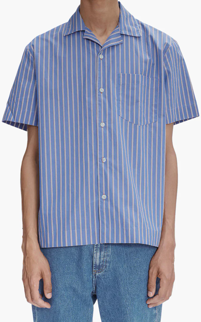 A.P.C. Edd Short-Sleeve Shirt Blue - Image 3