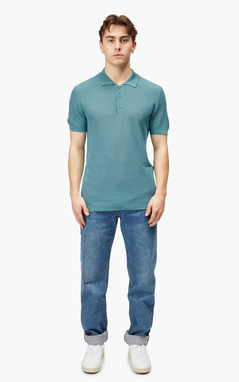 A.P.C. Fred Polo Shirt Greyish Blue - Image 2