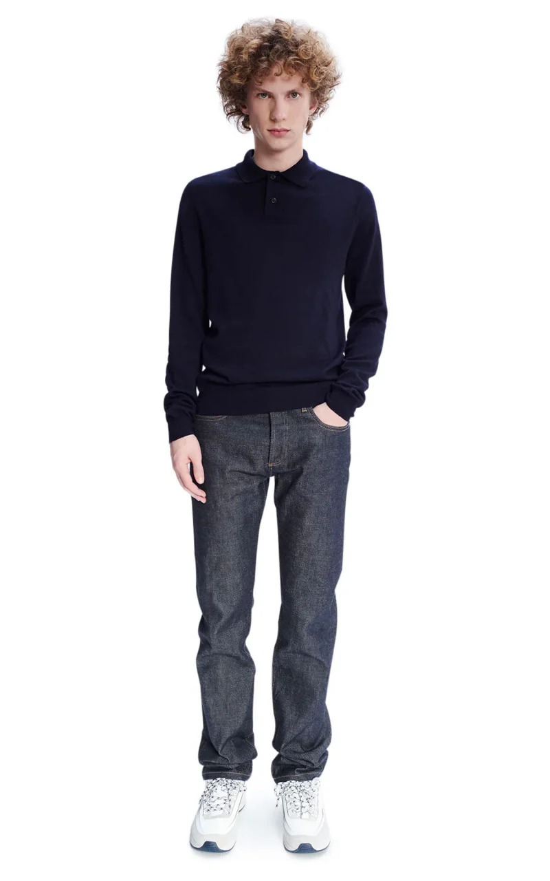 A.P.C. Jerry Polo Shirt Dark Navy - Image 2