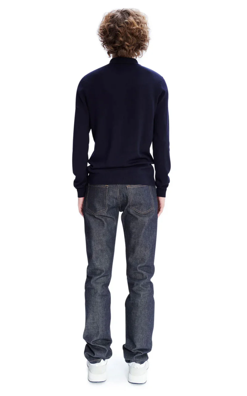A.P.C. Jerry Polo Shirt Dark Navy - Image 3