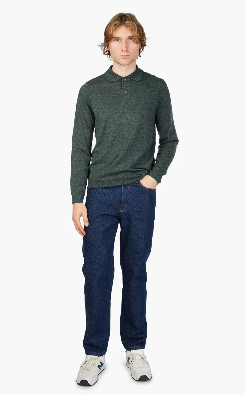 A.P.C. Jerry Polo Shirt Heather Green - Image 2