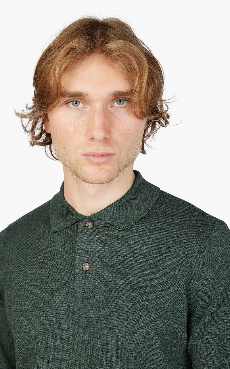 A.P.C. Jerry Polo Shirt Heather Green - Image 5