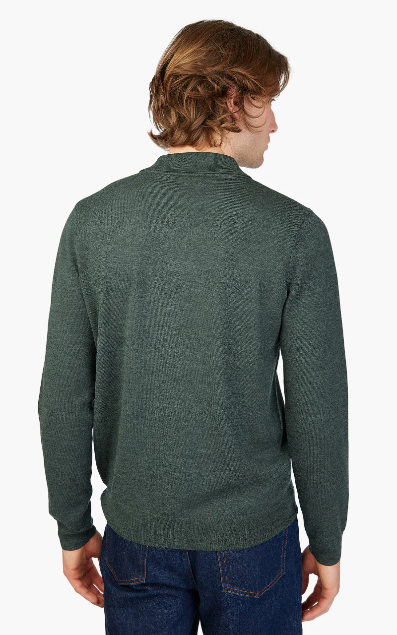 A.P.C. Jerry Polo Shirt Heather Green - Image 7