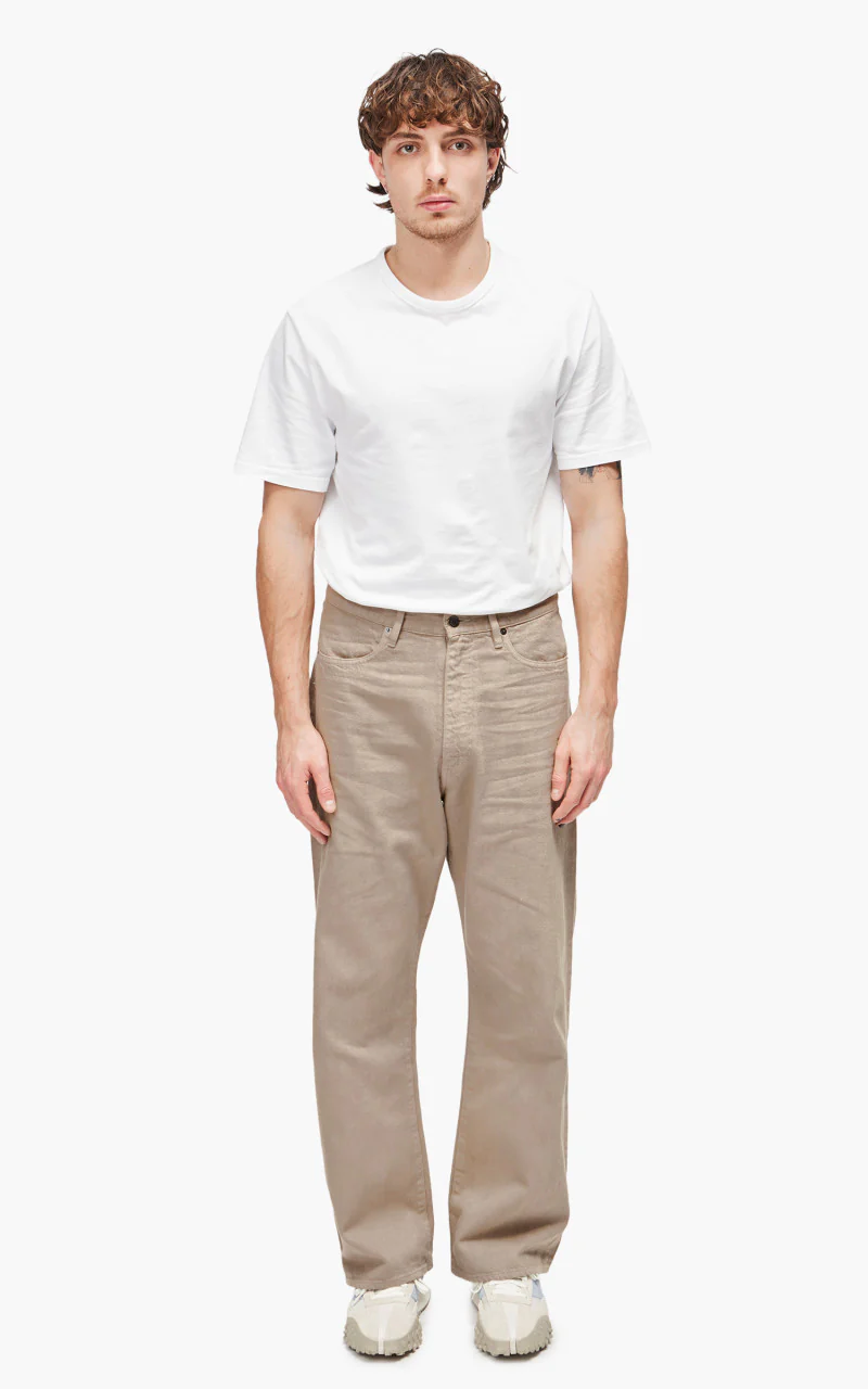 Auralee Botanical Dyed Selvedge Denim Pants Natural Brown - Image 2