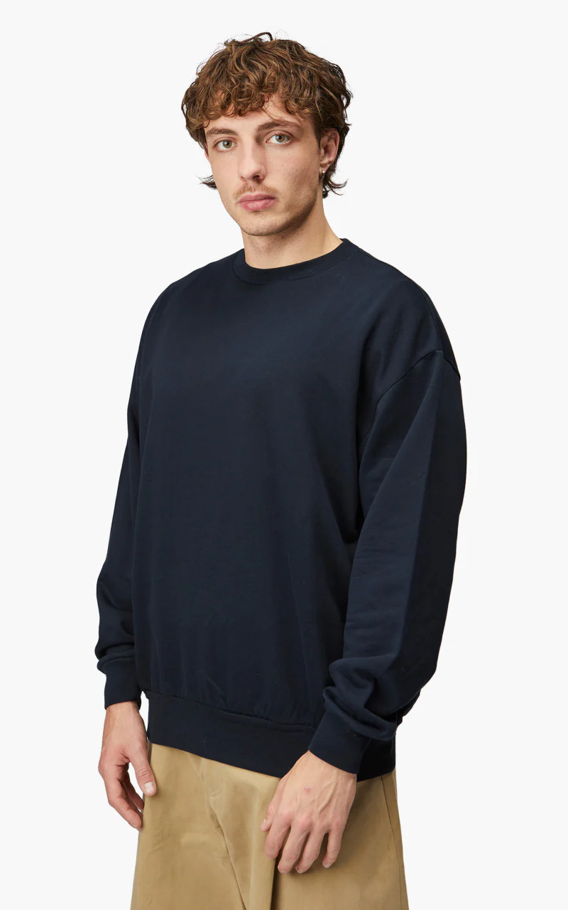 Auralee Elastic High Gauge Sweat P/O Dark Navy - Image 4