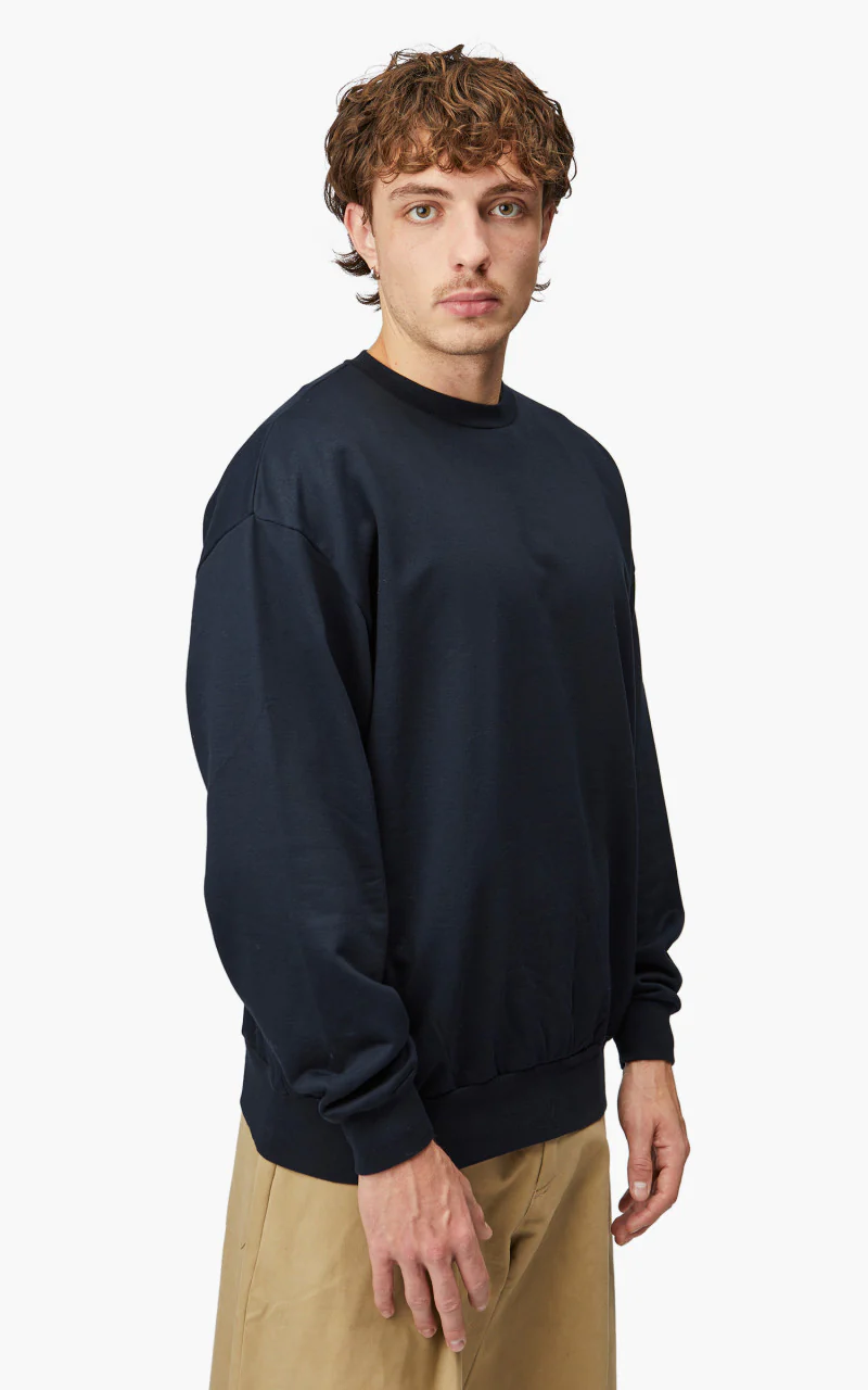 Auralee Elastic High Gauge Sweat P/O Dark Navy - Image 5