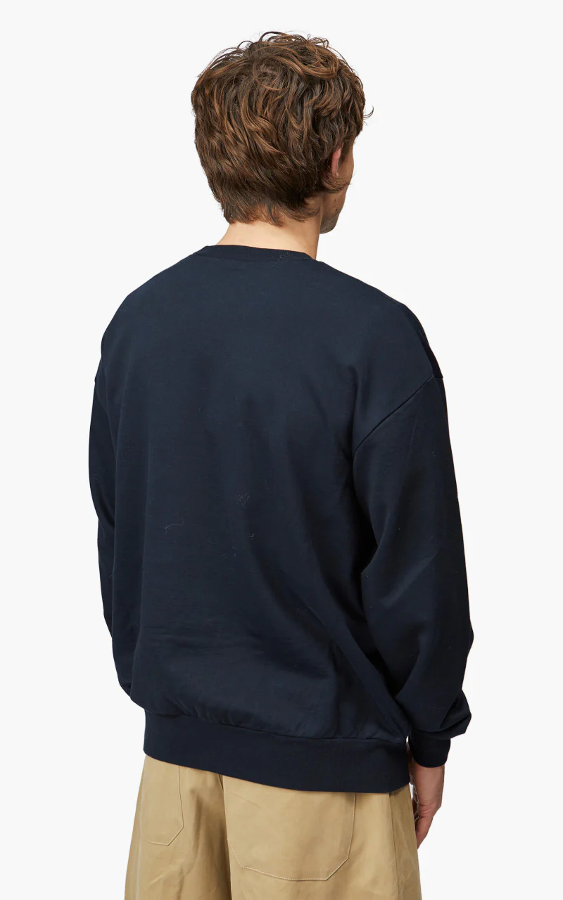 Auralee Elastic High Gauge Sweat P/O Dark Navy - Image 6