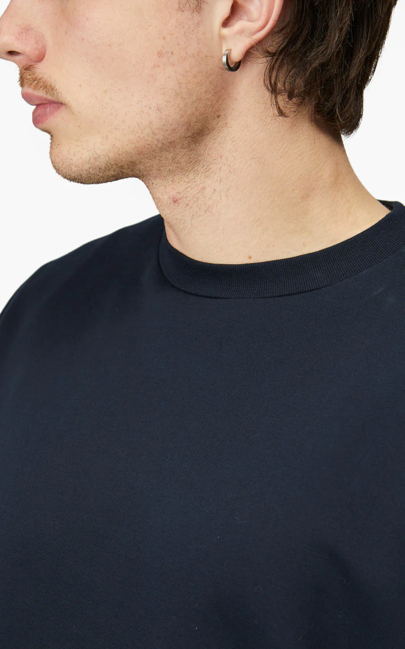 Auralee Elastic High Gauge Sweat P/O Dark Navy - Image 7