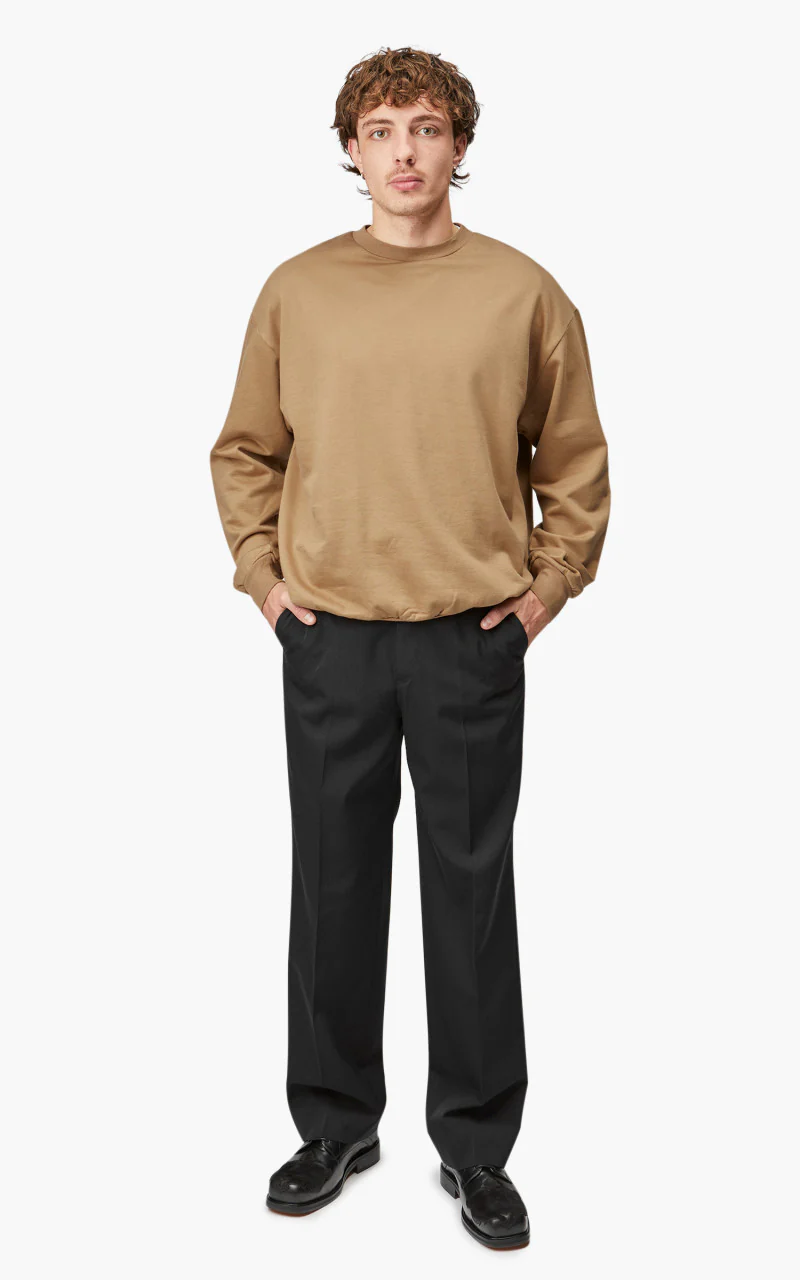 Auralee Elastic High Gauge Sweat P/O Light Brown - Image 2