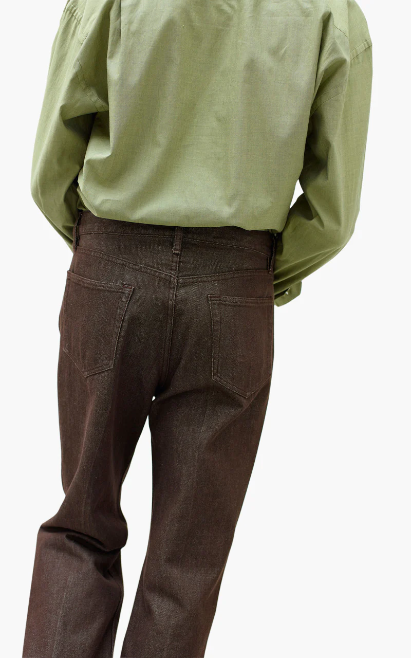 Auralee Hard Twist Denim 5P Pants Brown - Image 6