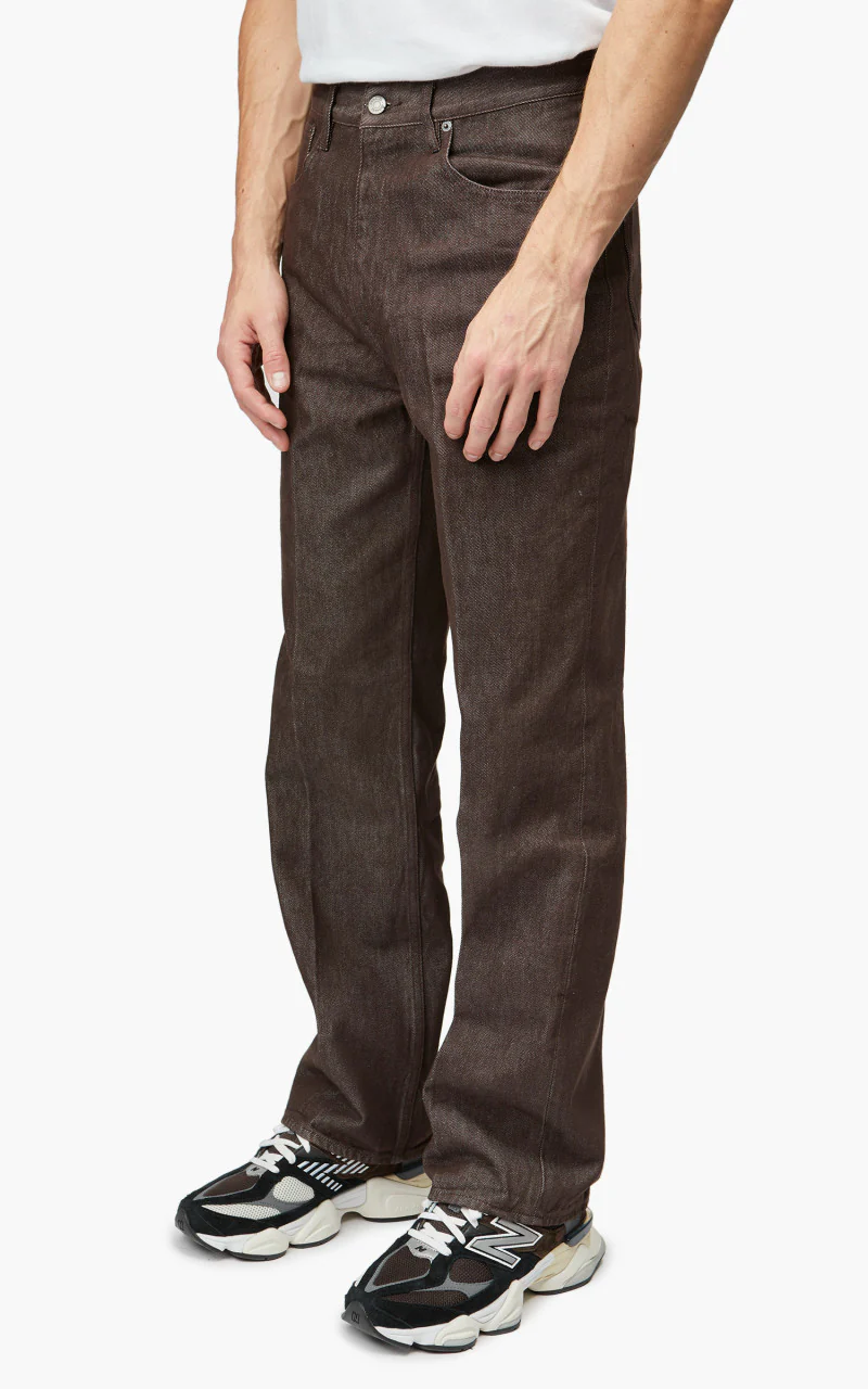 Auralee Hard Twist Denim Wide Pants Brown - Image 2