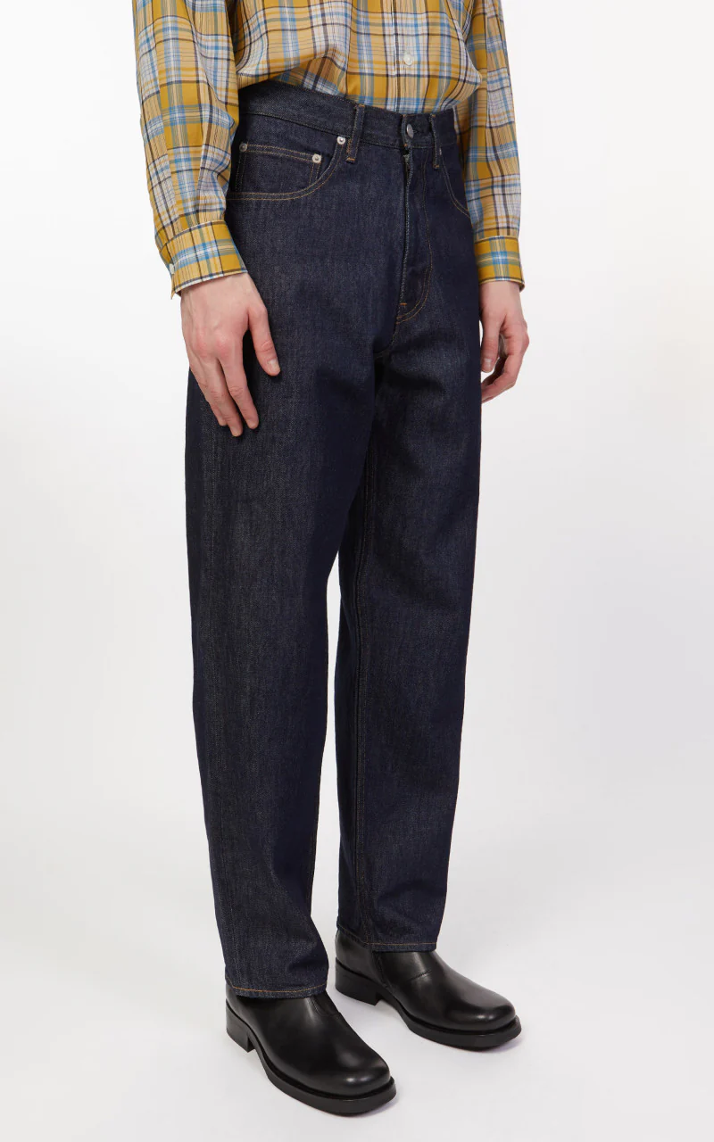 Auralee Hard Twist Denim Wide Pants Indigo - Image 5