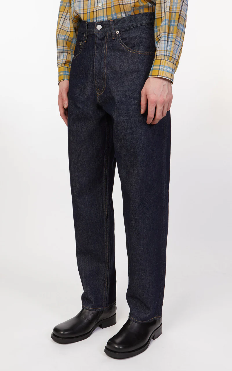 Auralee Hard Twist Denim Wide Pants Indigo - Image 6