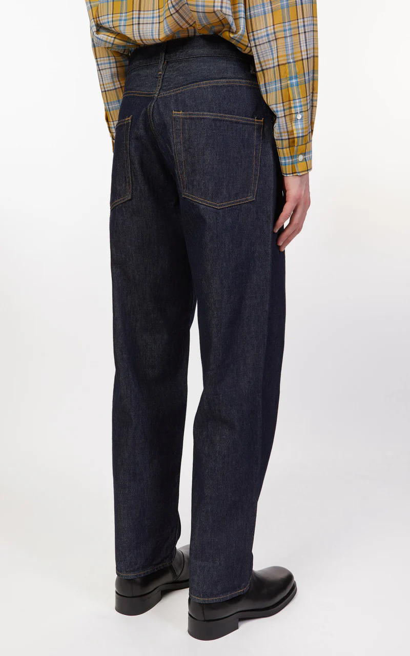 Auralee Hard Twist Denim Wide Pants Indigo - Image 7