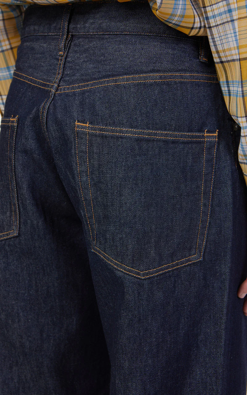 Auralee Hard Twist Denim Wide Pants Indigo - Image 8