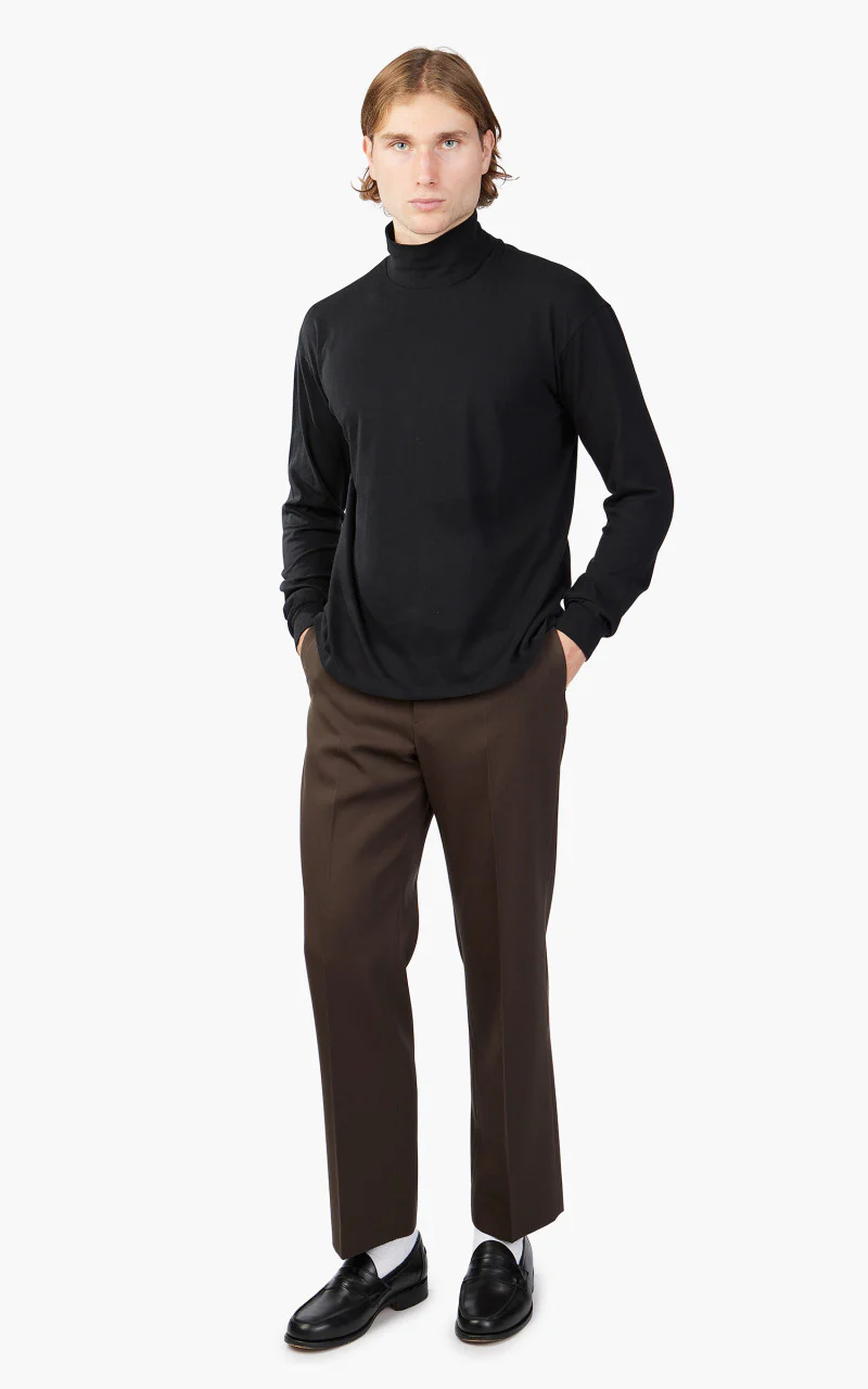 Auralee Seamless Hi Neck L/S Tee Black - Image 2