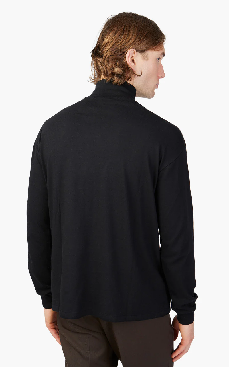 Auralee Seamless Hi Neck L/S Tee Black - Image 4
