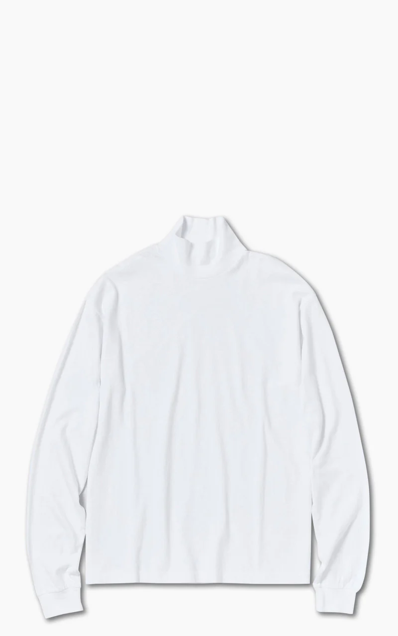 Auralee Seamless Hi Neck L/S Tee White