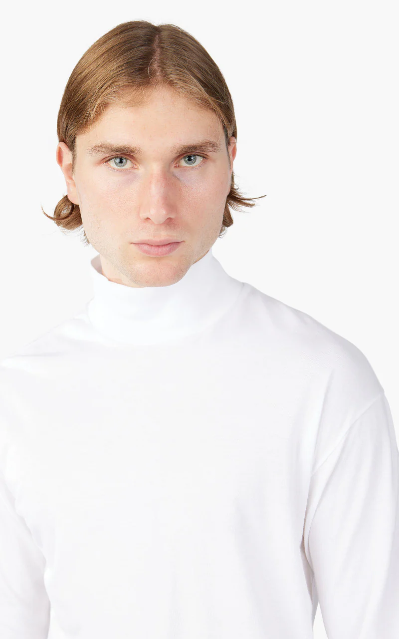 Auralee Seamless Hi Neck L/S Tee White - Image 4