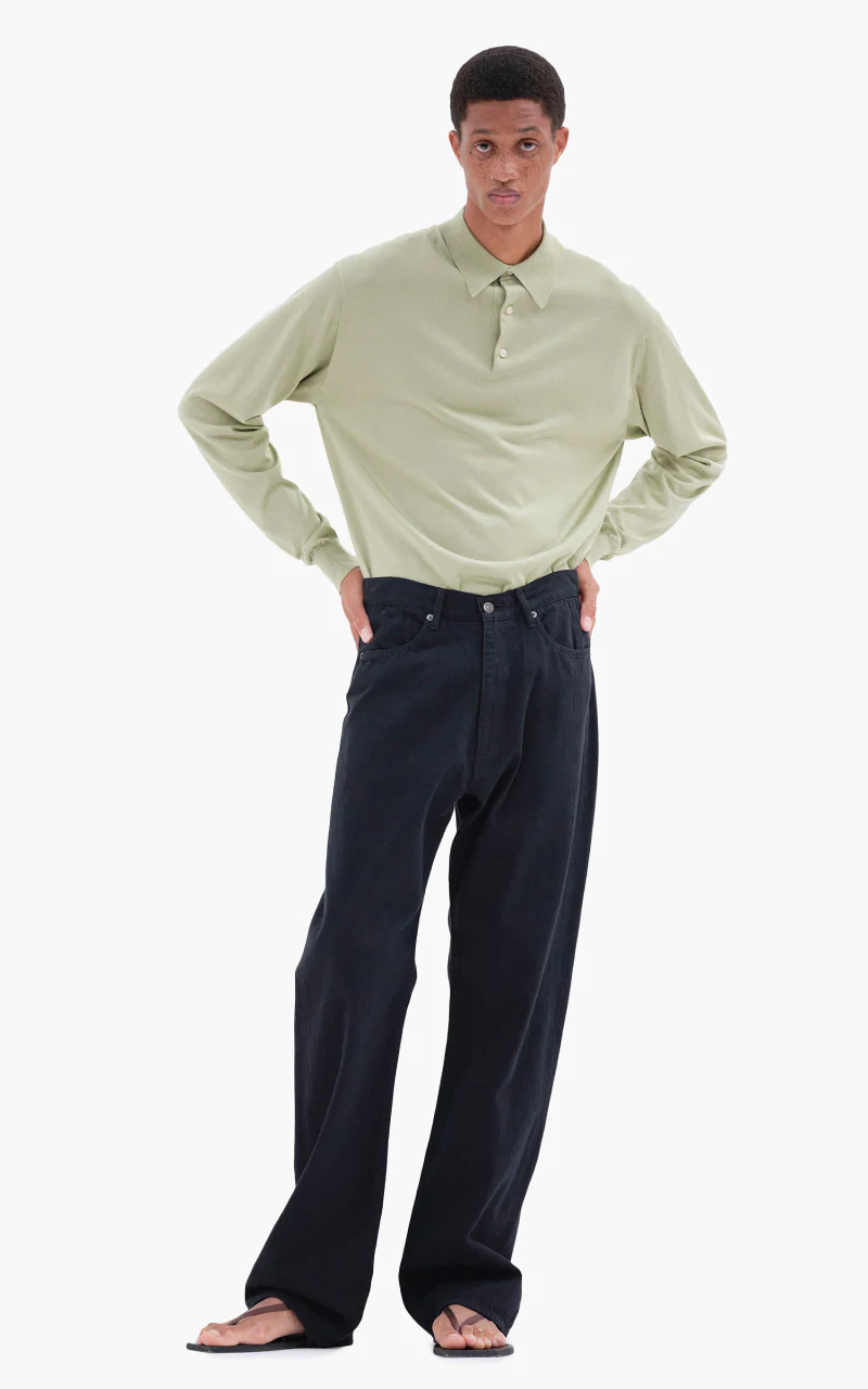 Auralee Selvedge Light Denim Pants Black - Image 2