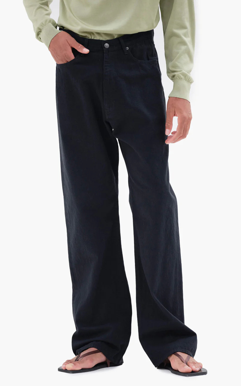 Auralee Selvedge Light Denim Pants Black - Image 3