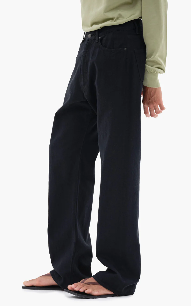 Auralee Selvedge Light Denim Pants Black - Image 4