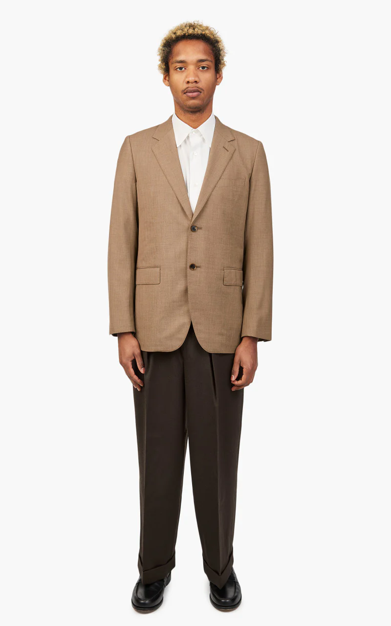 Auralee Super Fine Tropical Wool Jacket Top Brown - Image 2