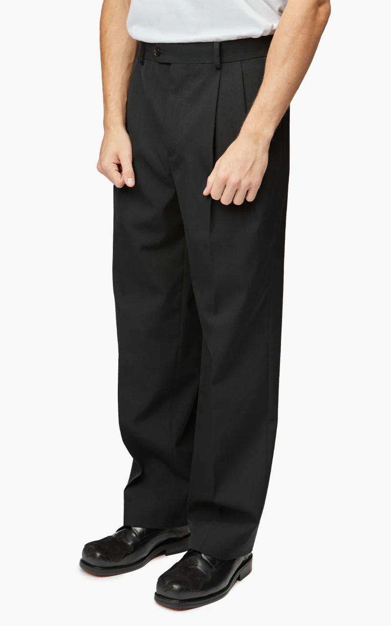 Auralee Super Fine Wool Cotton Twill Slacks Black - Image 2