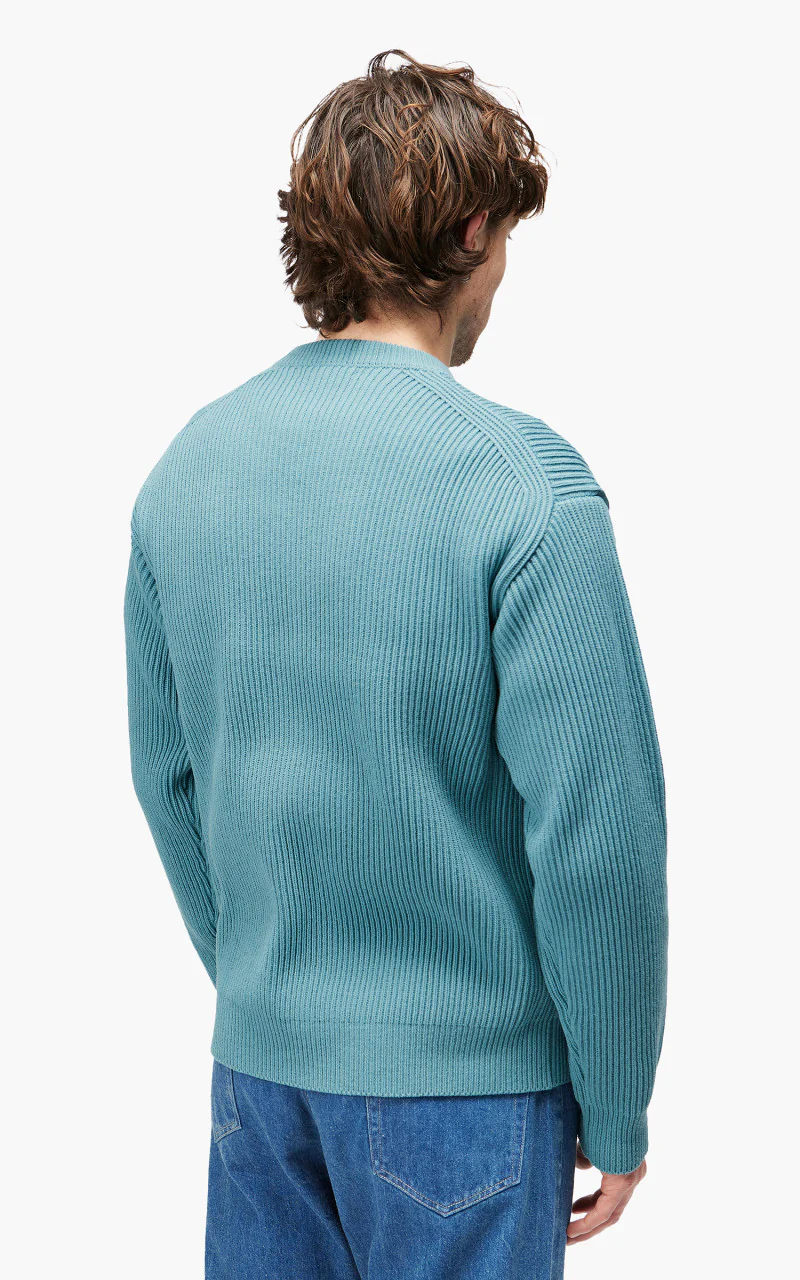 Auralee Super Fine Wool Rib Knit Big P/O Blue - Image 5