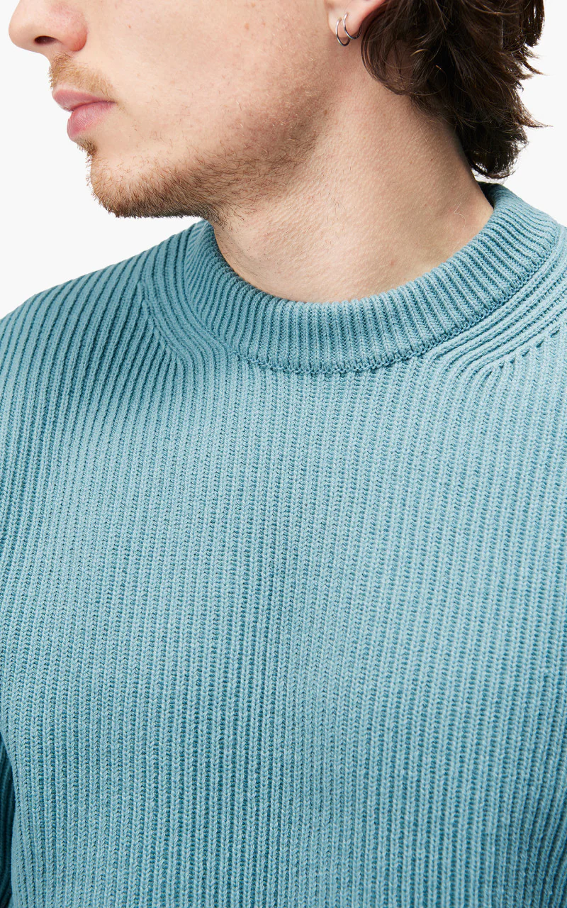 Auralee Super Fine Wool Rib Knit Big P/O Blue - Image 6