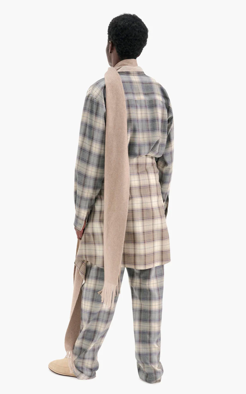 Auralee Super Light Wool Check Shirt Gray Check - Image 3