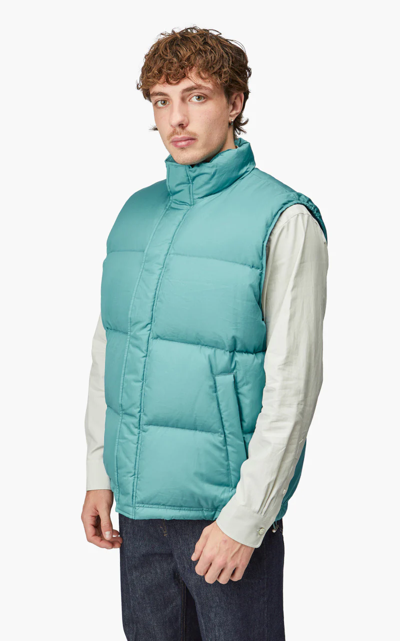 Auralee Suvin High Count Cloth Down Vest Cerulean Blue - Image 3