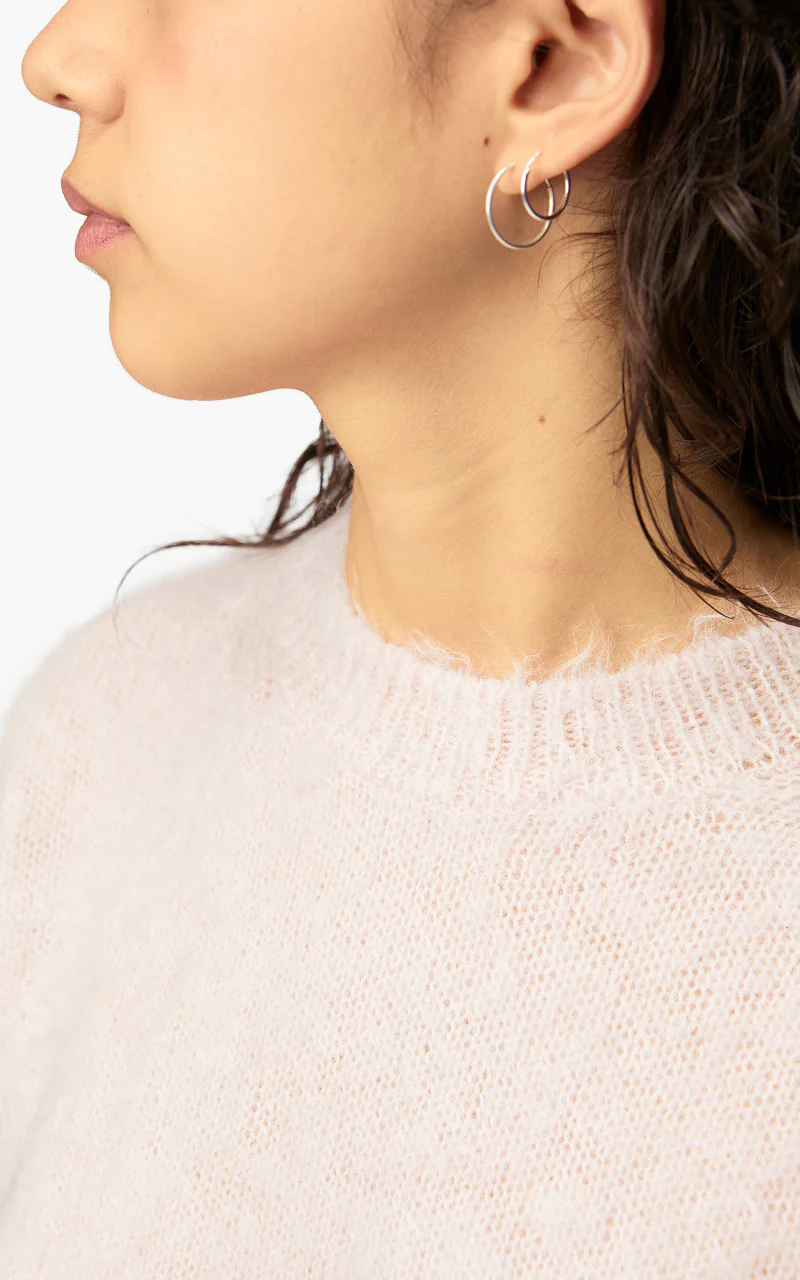 Auralee W Brushed Super Kid Mohair Knit P/O Light Pink - Image 6