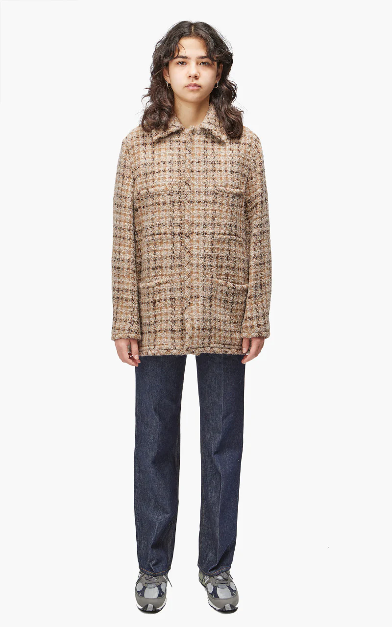 Auralee W Homespun Tweed Blouson Beige Tweed - Image 2